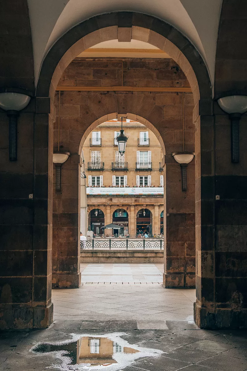 Best things to do in Bilbao Spain - Plaza Neuva Arcade