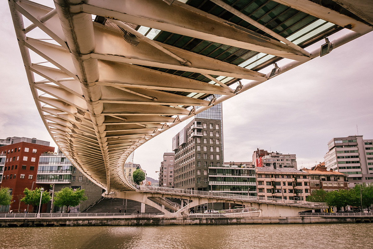 Best things to do in Bilbao Spain - Underneath Puente Zubizuri