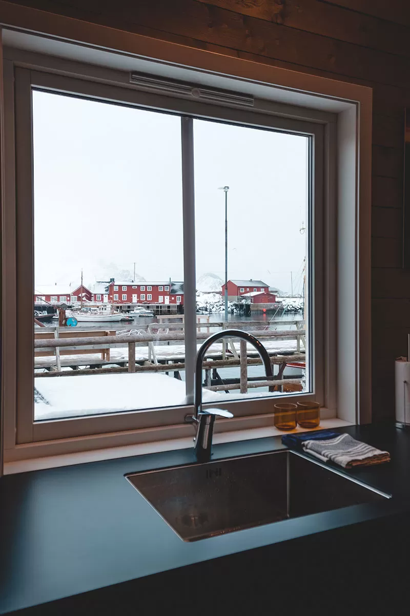 Hattvika Lodge Review Lofoten Islands Norway - View from Kitchen window