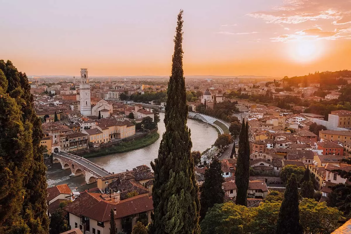 Best Things to do in Verona Italy - View from Castel San Pietro Sunset