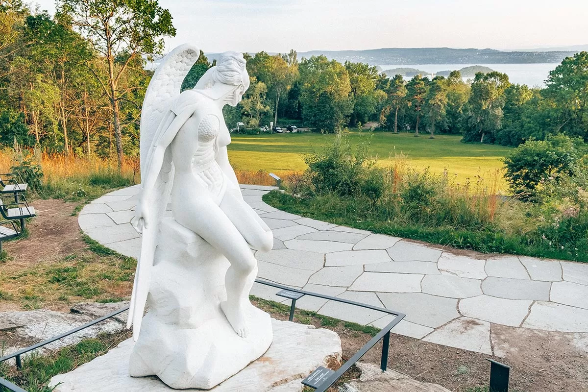 Free things to do in Oslo, Norway - Ekebergparken Sculpture Park - 'Anatomy of an Angel' by Damien Hirst