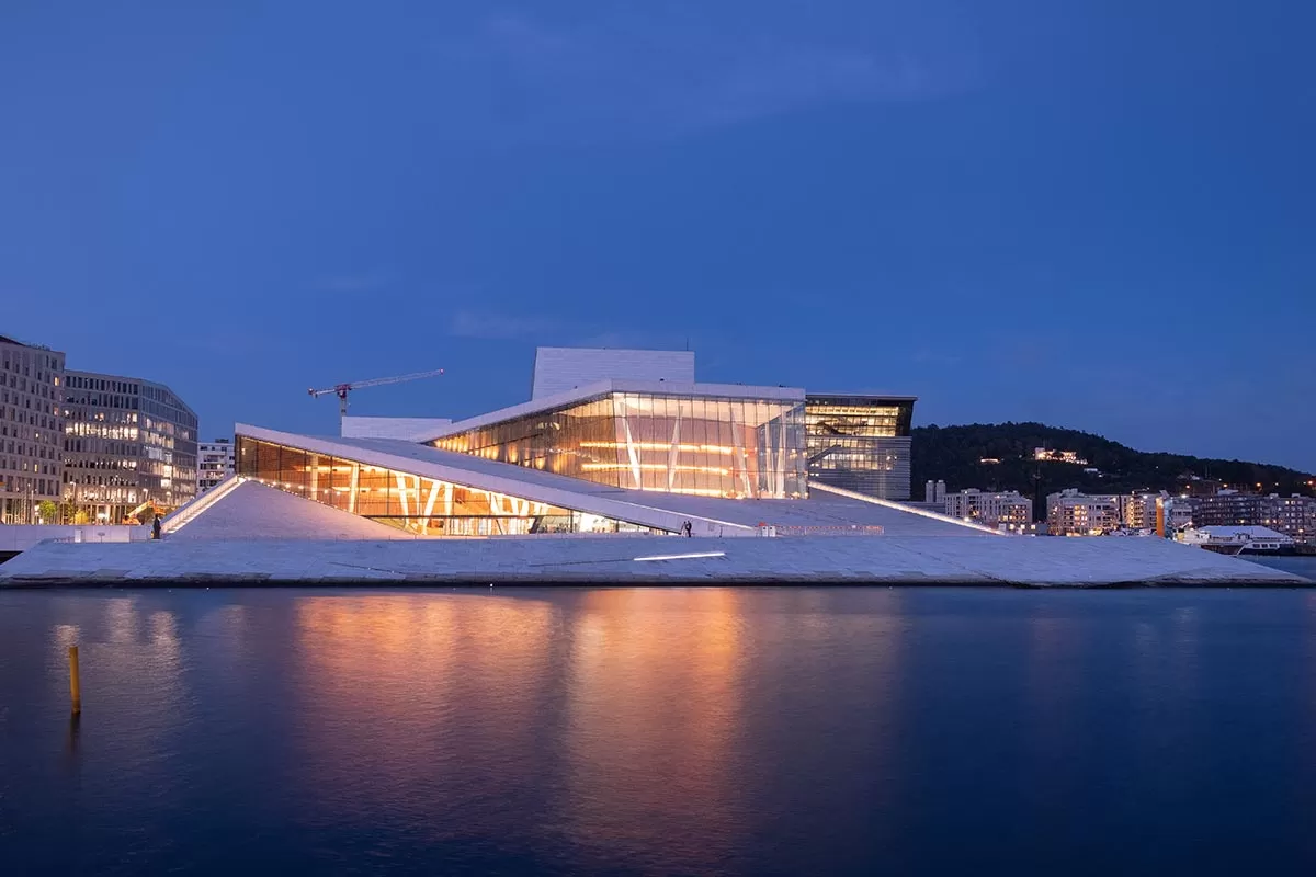 Free things to do in Oslo, Norway - Oslo Opera House at night