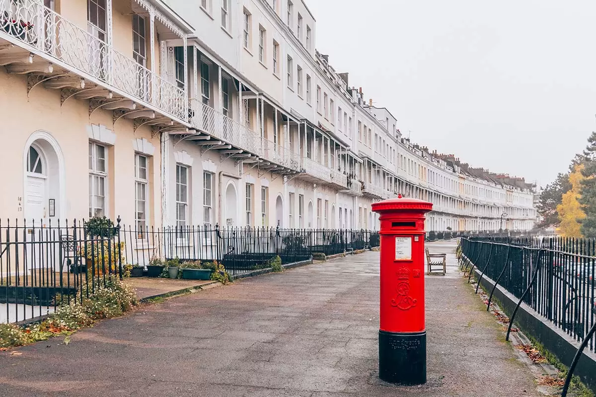 Bristol City Guide - Best Things to do in Bristol - Clifton - Royal York Cresent red post box