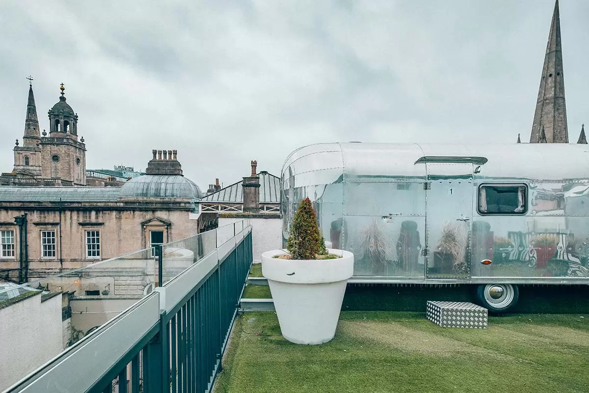 Where to stay in Bristol - Brooks Guesthouse caravan on rooftop