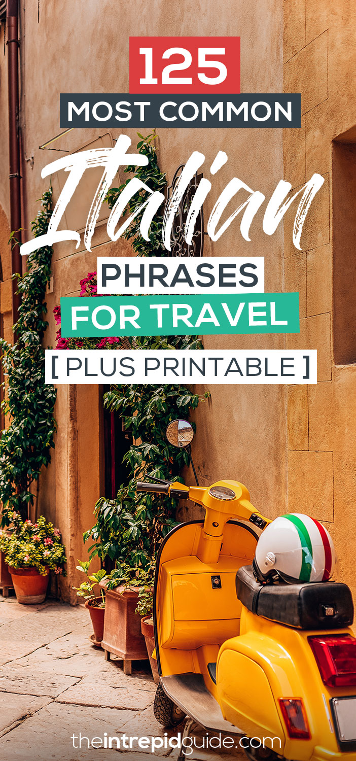 travel vocab in italian