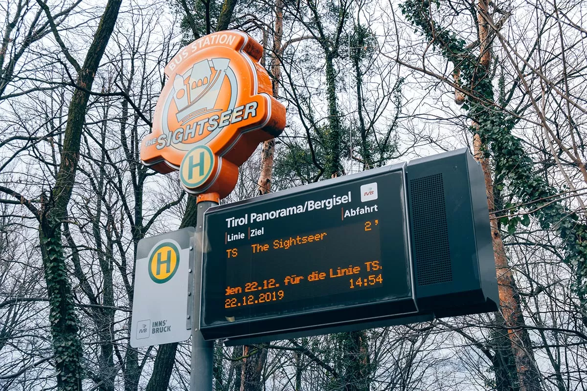 Best things to do in Innsbruck Austria - Sightseer bus stop sign