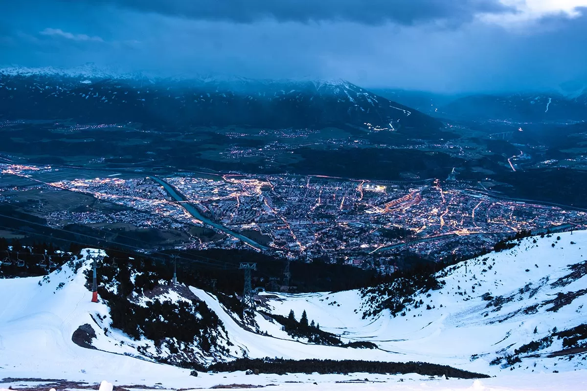 Best things to do in Innsbruck Austria - View from Seegrube at sunset
