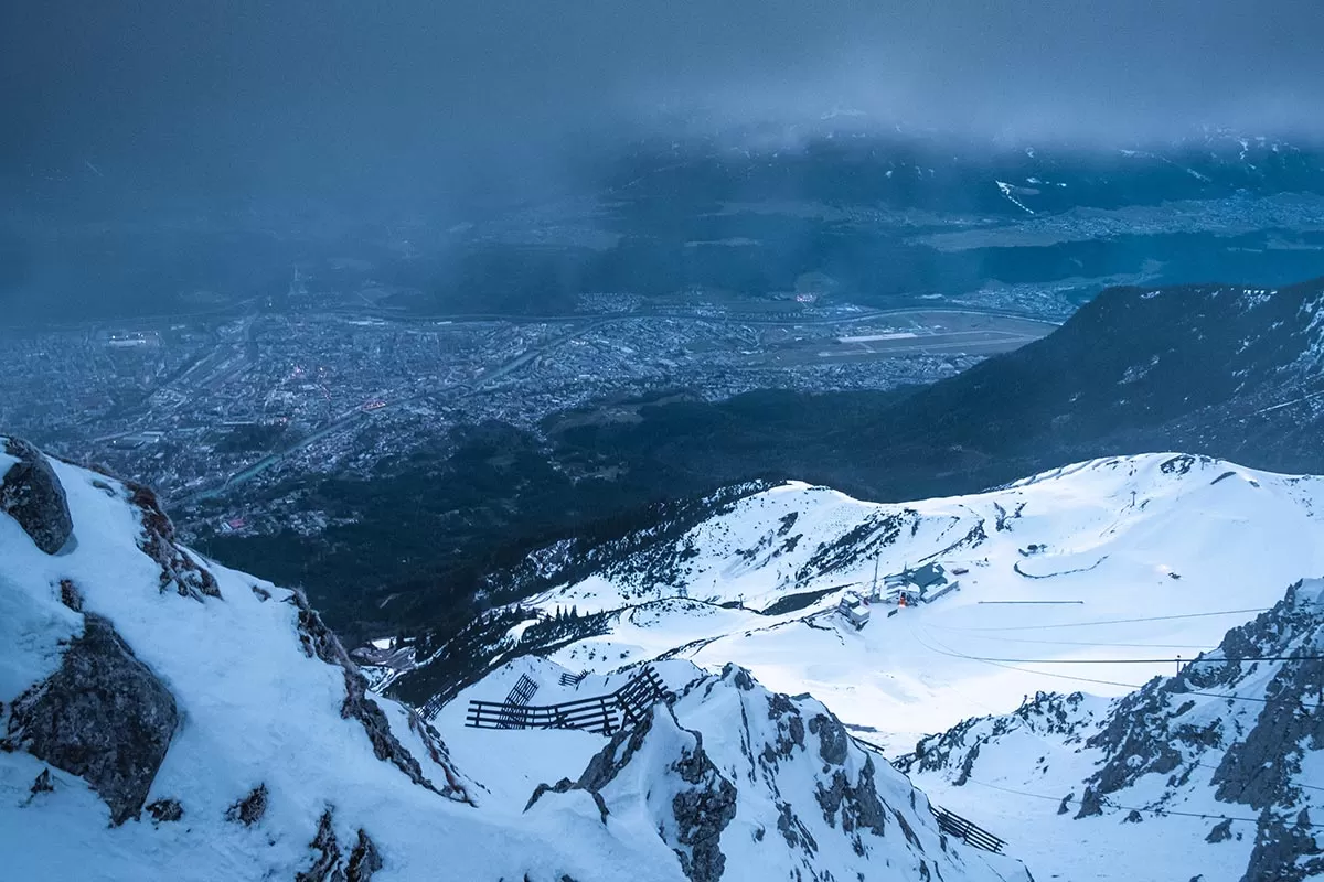Best things to do in Innsbruck Austria - View from Top of Innsbruck at sunset