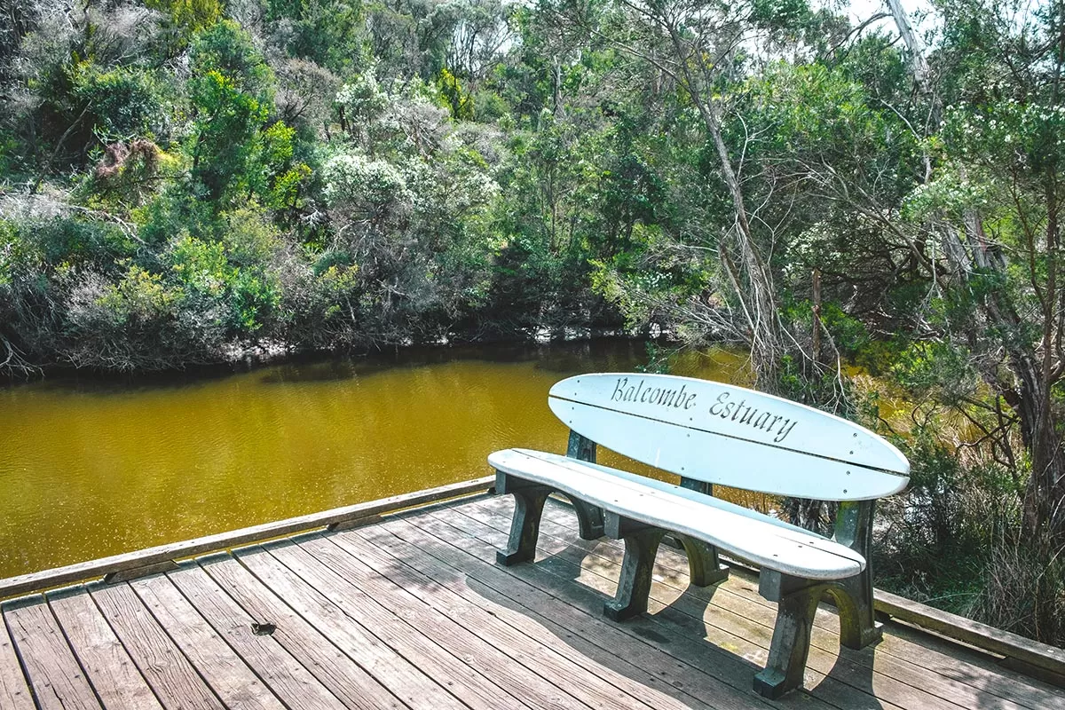 Top things to do on the Mornington Peninsula - Balcombe Creek Boardwalk bench