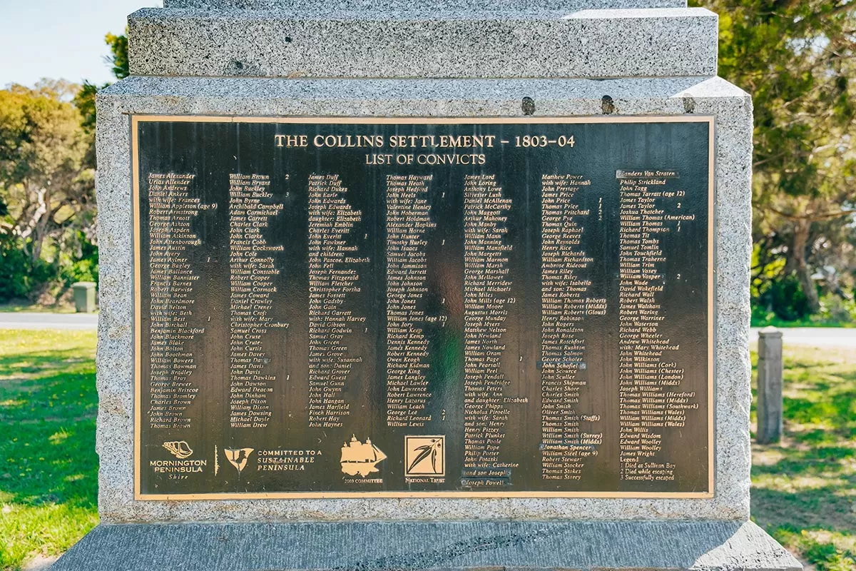 Top things to do on the Mornington Peninsula - Collins Settlement monument
