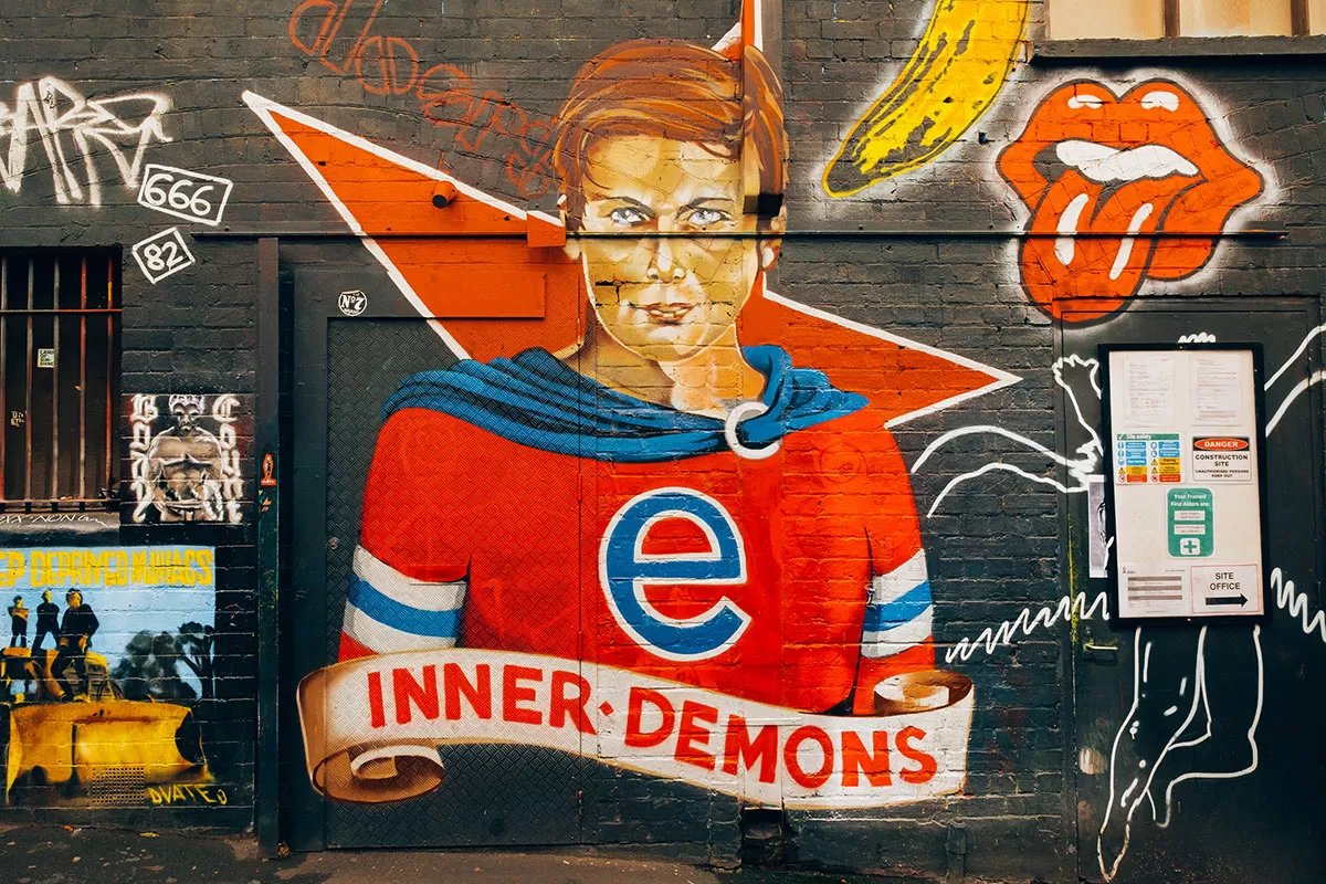 Melbourne Street Art Map - AC/DC Lane Graffiti - Inner Demons mural