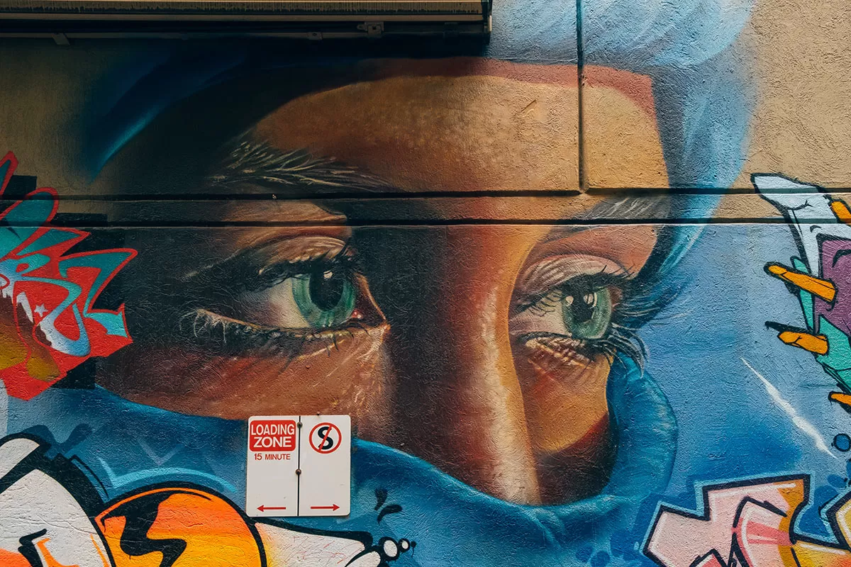 Melbourne Street Art Map - Beaney Lane - Eyes mural