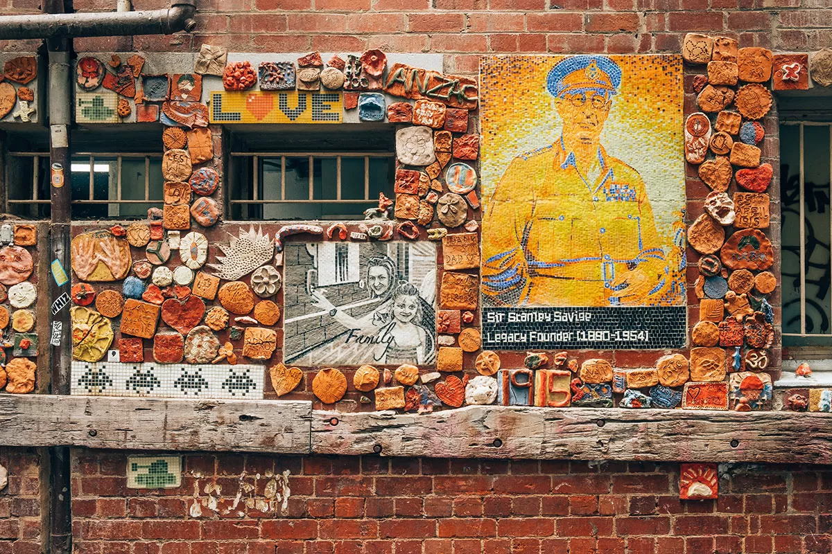 Melbourne Street Art Map - Drewery Lane - Mosaic of Stanley Savige an Australian Solider
