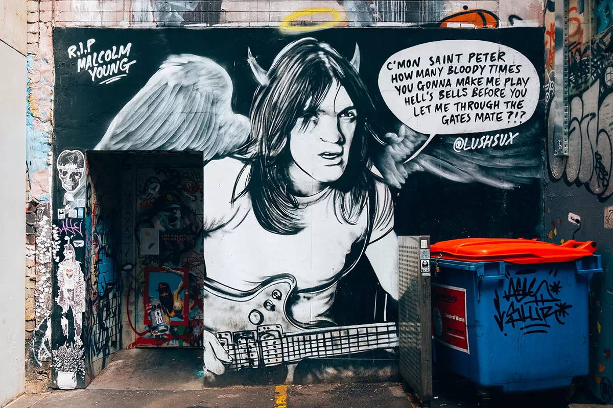 Melbourne Street Art Map - Duckboard Place - Malcolm Young Mural