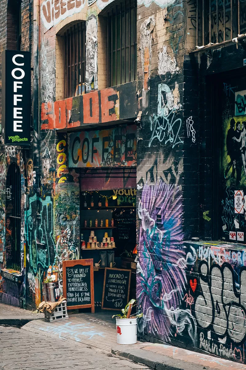Melbourne Street Art Map - Hosier Lane - Good2Go Coffee Youth Projects Coffee Shop