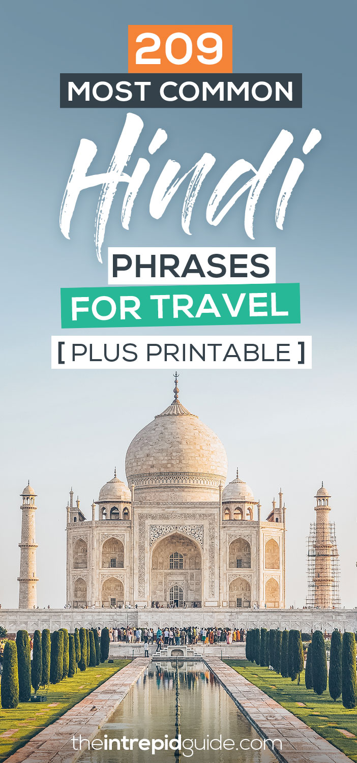 209 Common Hindi Phrases for Travel