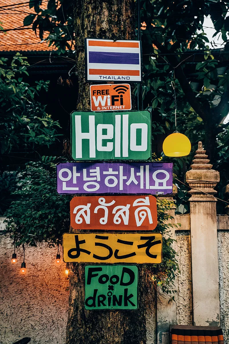 Basic Thai Phrases for Travel - Thai street sign