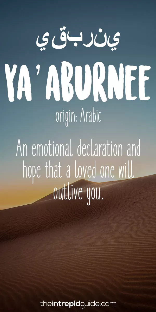 Most Beautiful Untranslatable Words - Arabic - Ya’aburnee