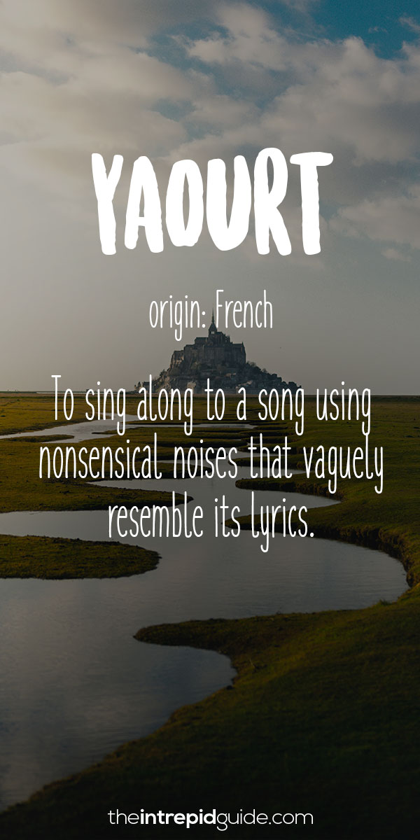 Beautiful Untranslatable Words- French - Yaourt