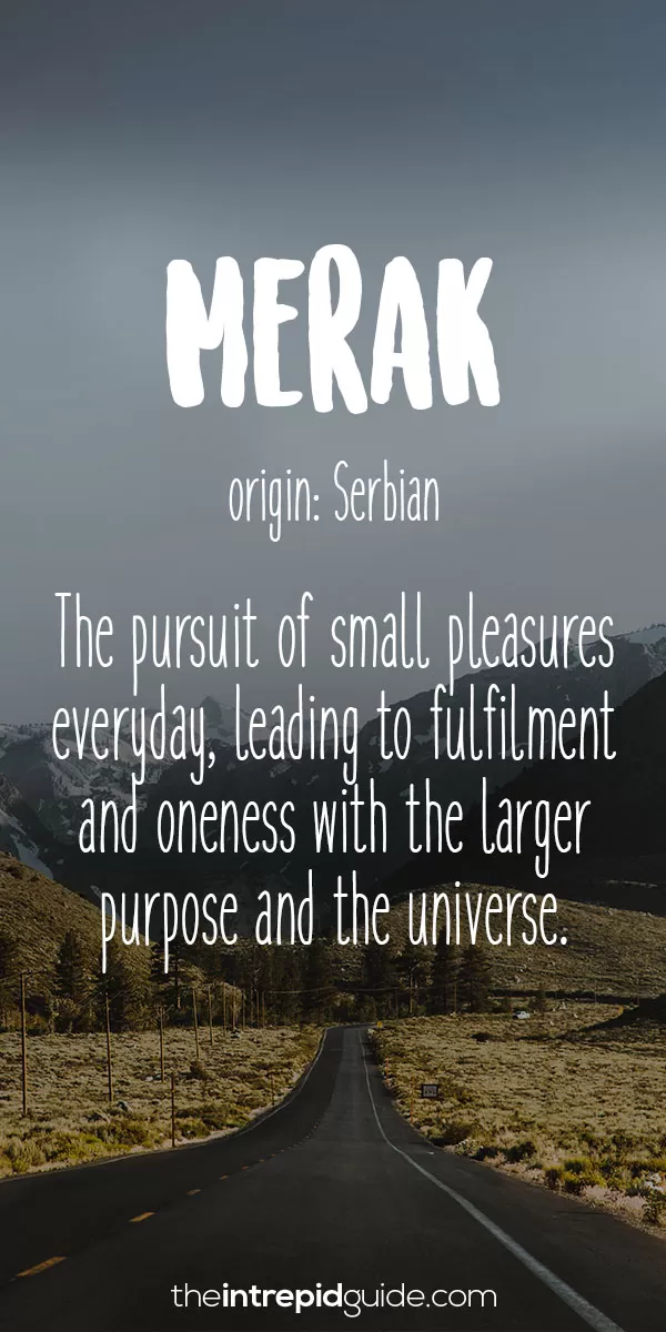 Beautiful Untranslatable Words - Serbian - Merak