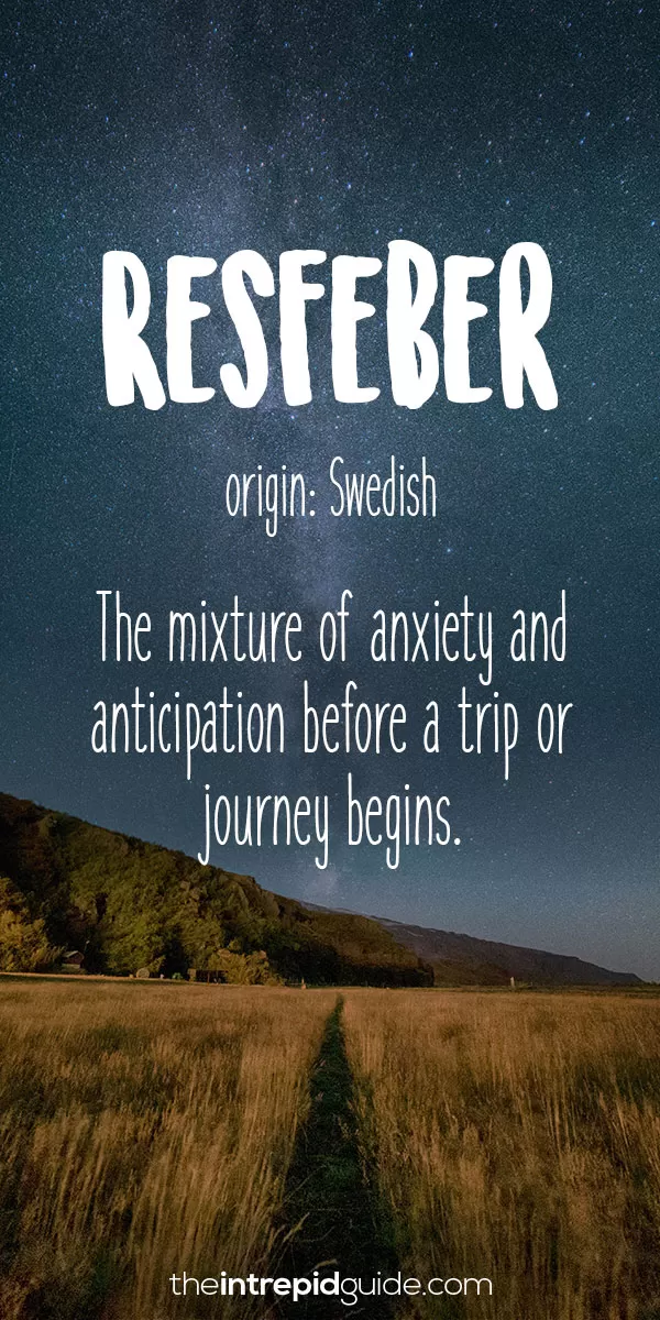Beautiful Untranslatable Words - Swedish - Resfeber