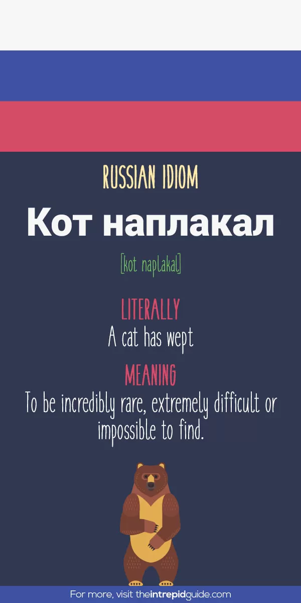 Russian Idioms - a cat has wept