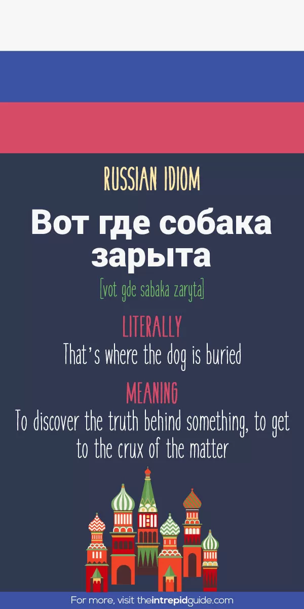 Russian Idioms - that’s where the dog is buried