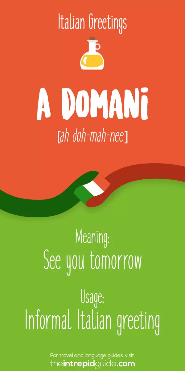 Italian Greetings - A Domani