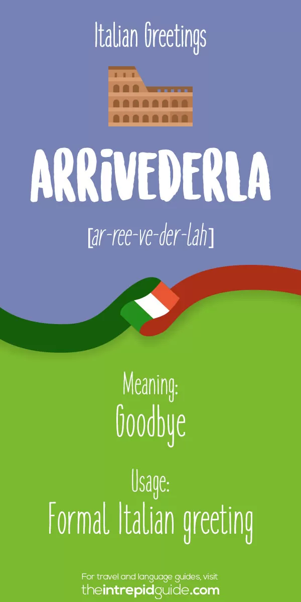 Italian Greetings - ArrivederLa