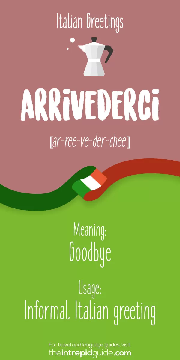 Italian Greetings - Arrivederci