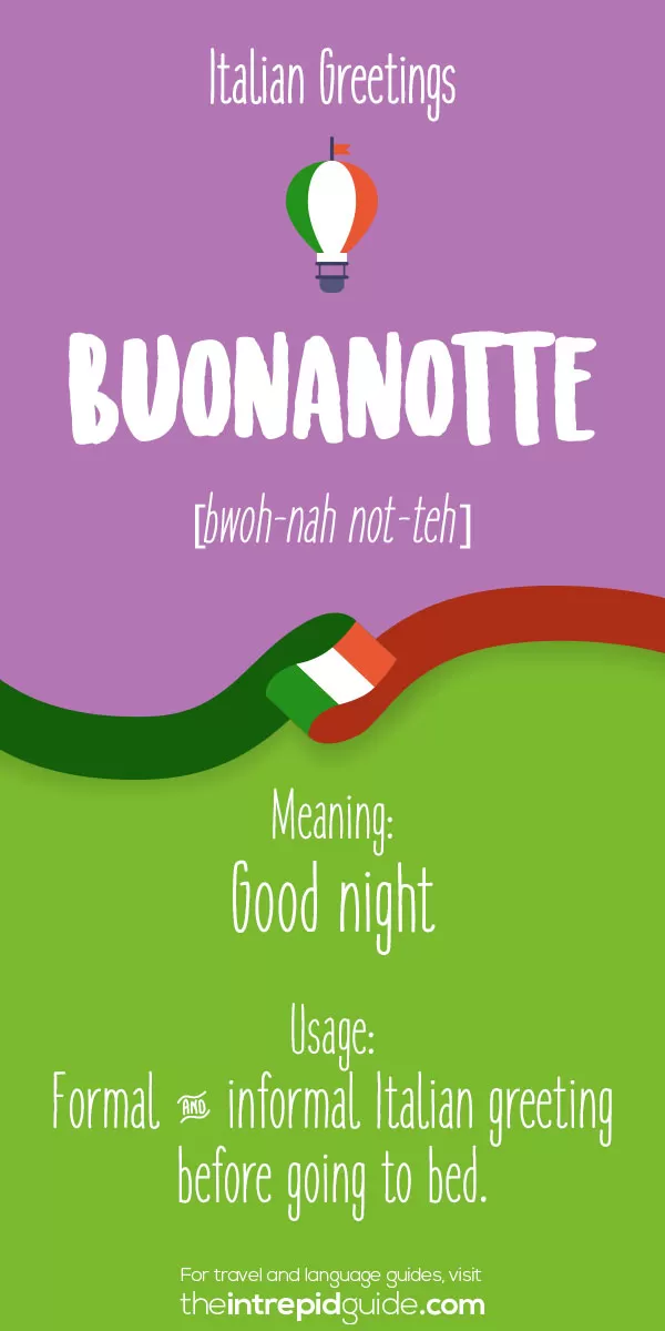 Italian Greetings - Buonanotte