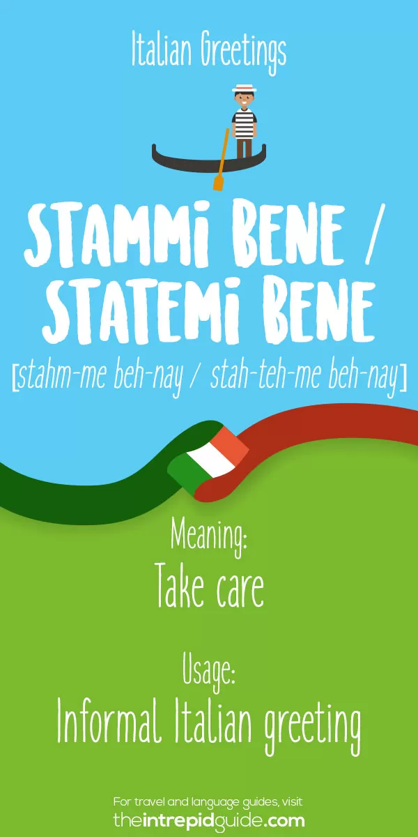 Italian Greetings - Stammi bene / Statemi bene