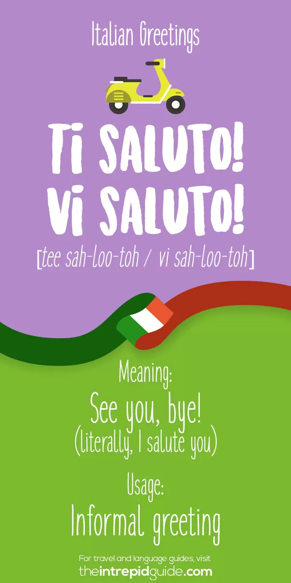 Italian Greetings - Ti saluto! / Vi saluto! 