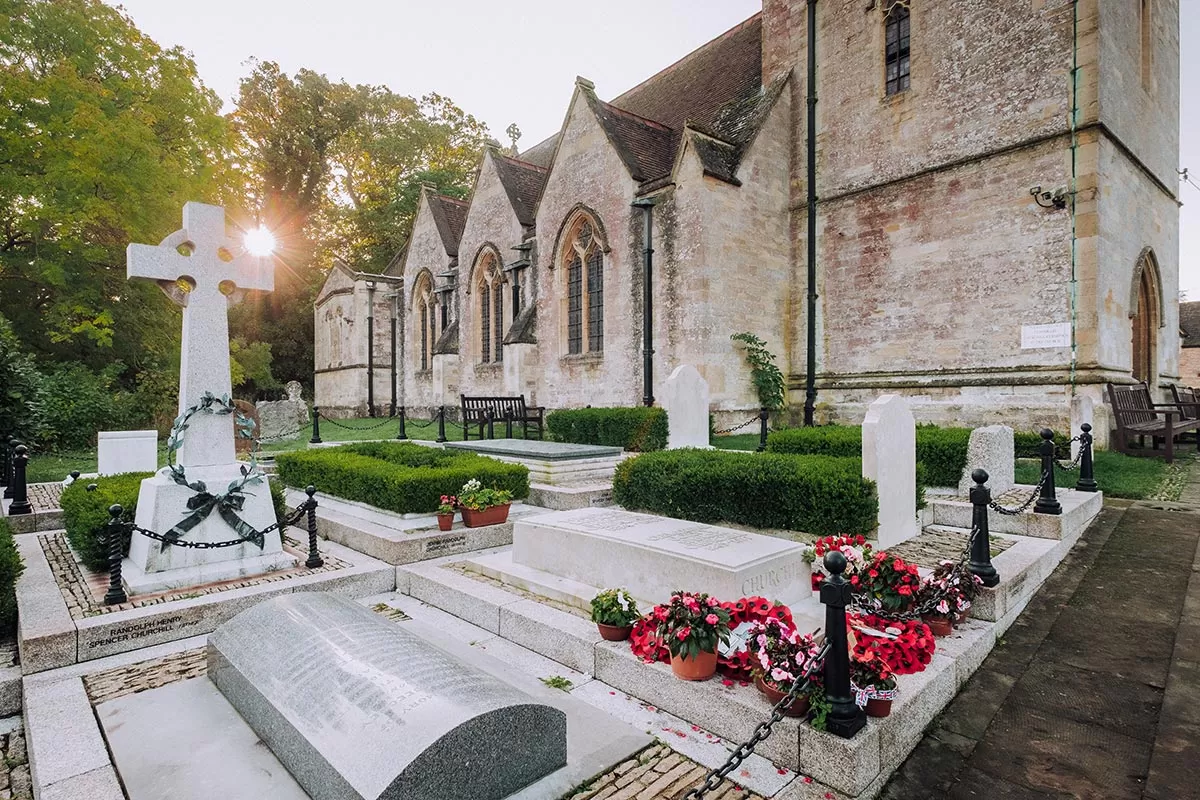 Cotswolds Best Villages - Woodstock - Winston Churchills grave at St Martins Church in Bladon