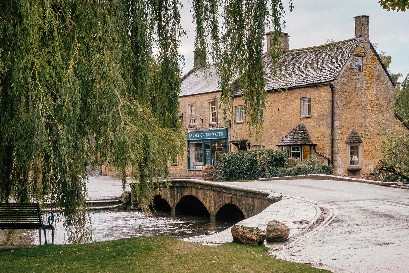Things to do in Bourton-on-the-Water - The Cotswolds - Baker on the Water and weeping willowjpg