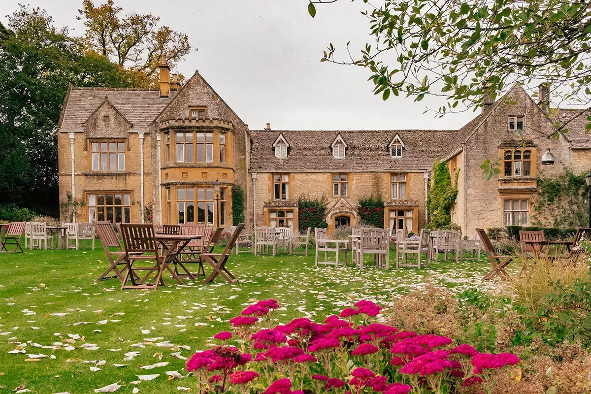 Top things to do in Upper Slaughter -The Cotswolds - Lords of the Manor Hotel flowers in gardens