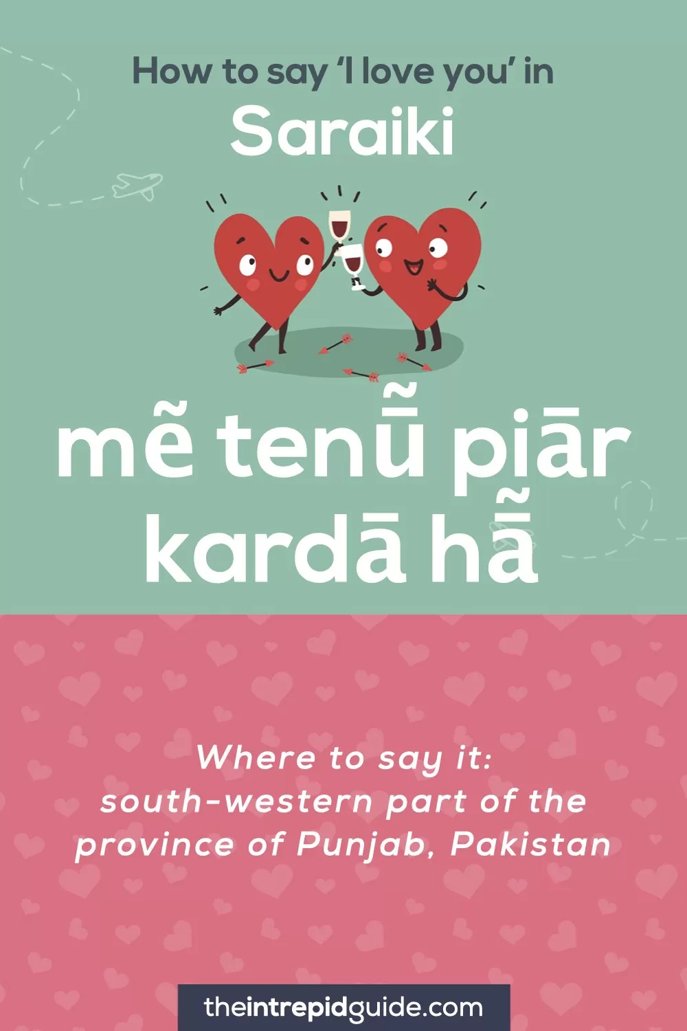 How to say I love you in different languages - Saraiki - mẽ tenū̃ piār kardā hā̃