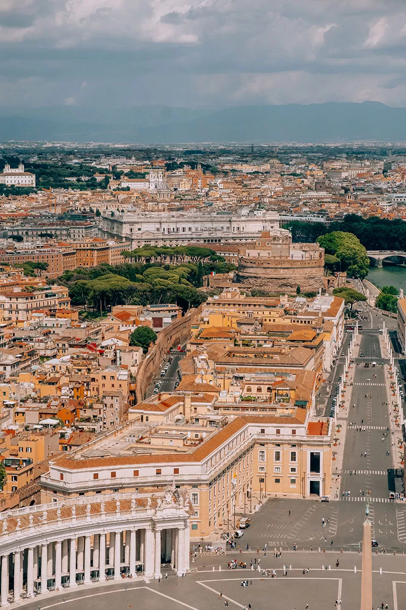 Unique Things to do in Rome - Il Passetto view from St. Peter's Basilica Dome
