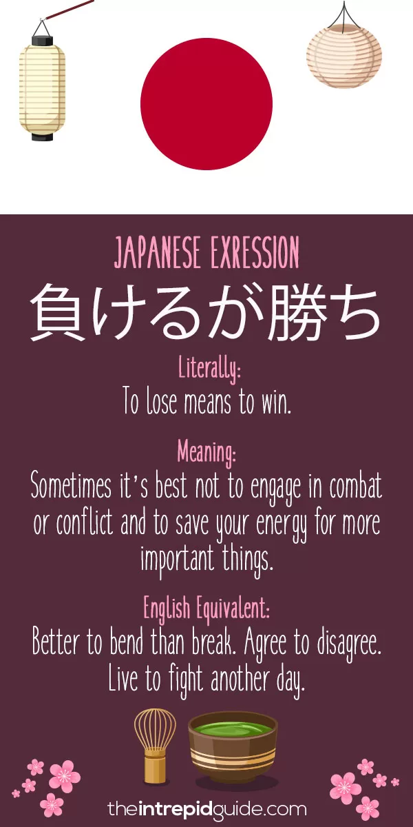 Japanese Idioms - Better to bend than break. Agree to disagree. Live to fight another day