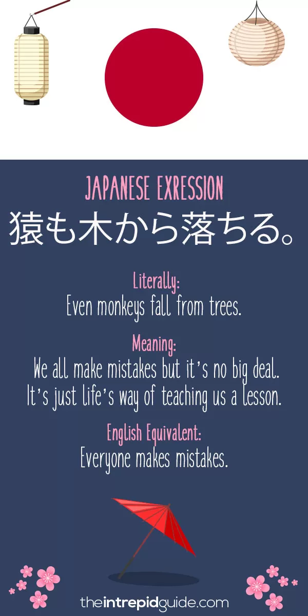 Japanese Idioms - Everyone makes mistakes