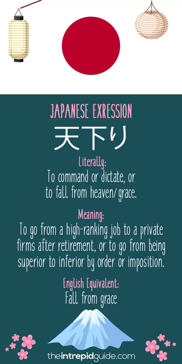 Japanese Idioms - Fall from grace