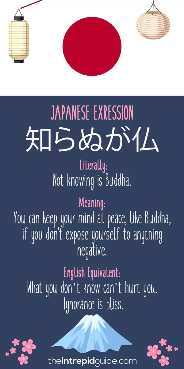 Japanese Idioms - Ignorance is bliss. What you don’t know can’t hurt you