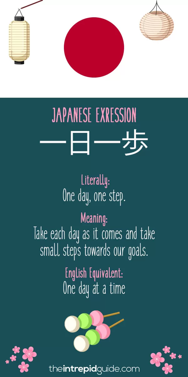 Japanese Idioms - One day at a time