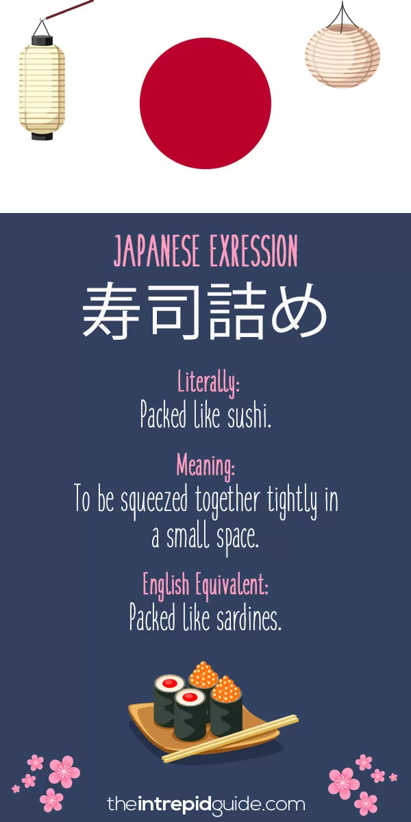Japanese Idioms - Packed like sardines