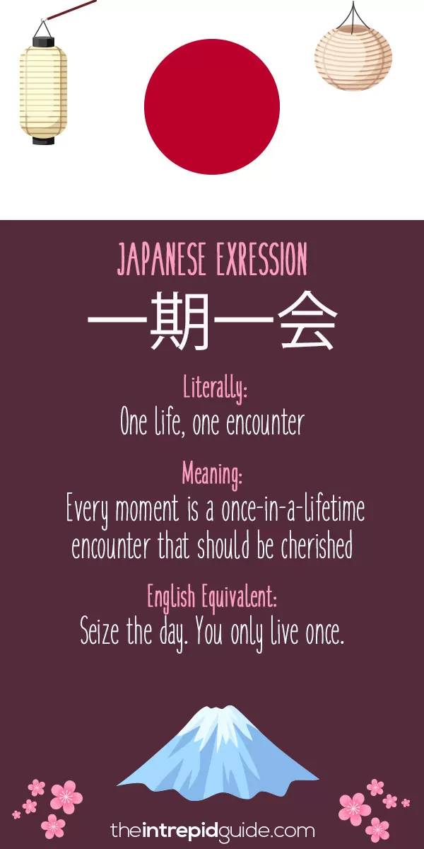Japanese Idioms - Seize the day. You only live once