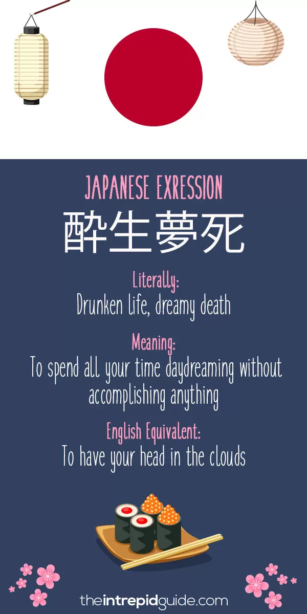 Japanese Idioms - To have your head in the clouds