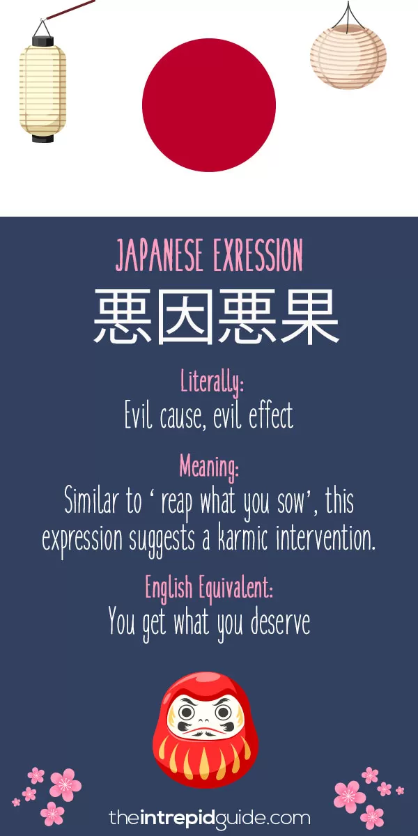 Japanese Idioms - You get what you deserve