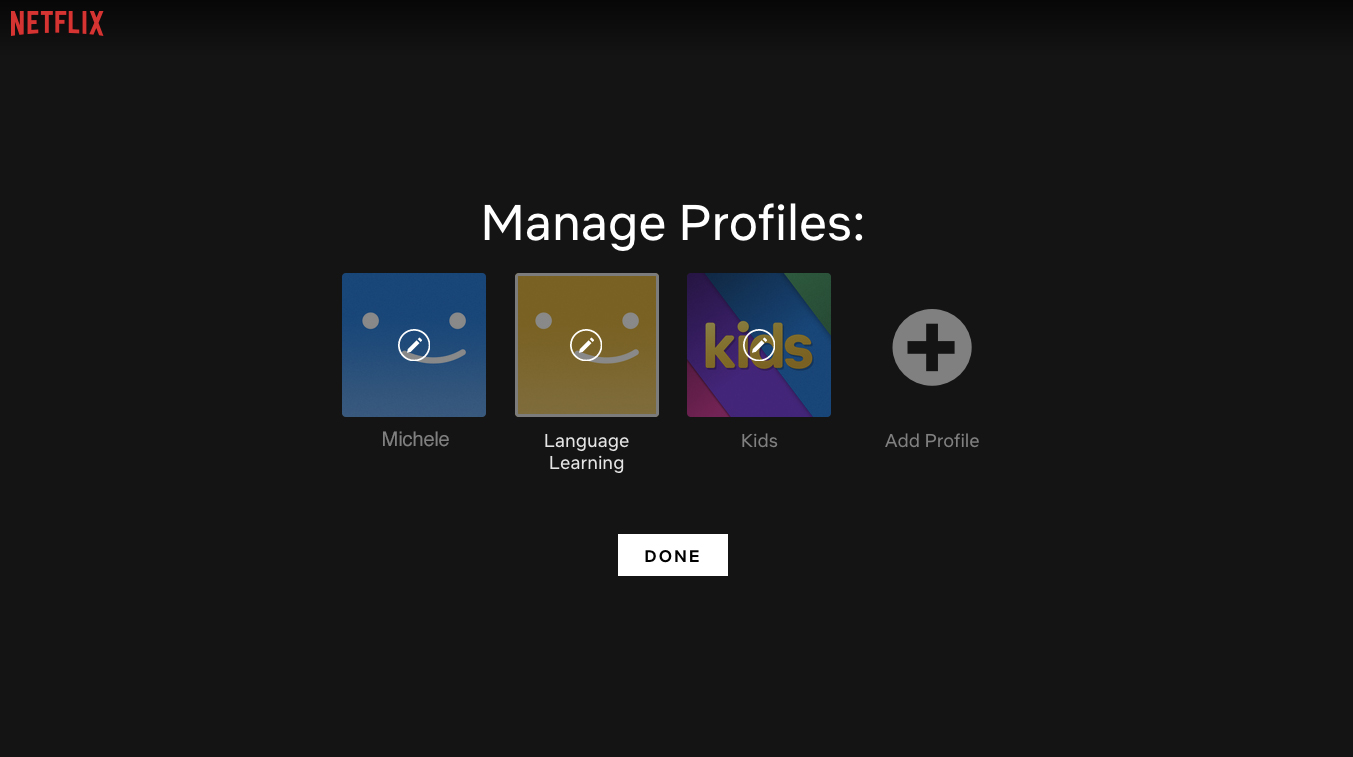 Language Learning with Netflix - Create a profile specifically for language learning only