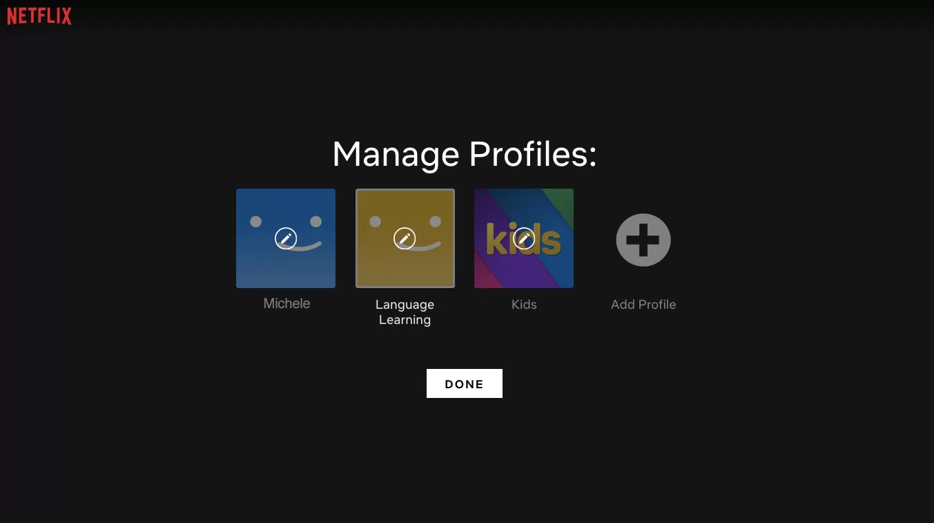 Language Learning with Netflix - Create a profile specifically for language learning only