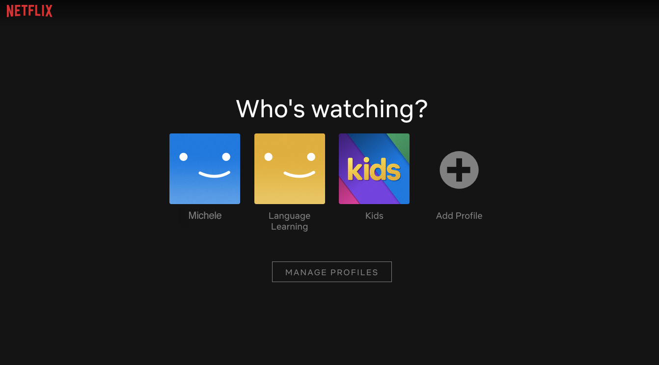 Language Learning with Netflix - Manage Profiles